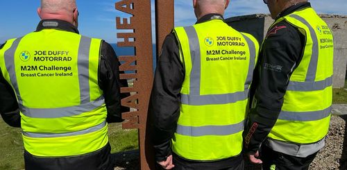 Joe Duffy Motorrad Stewarts Guide Breast Cancer Ireland M2M charity cycle image